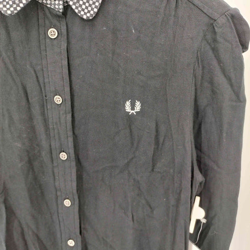 フレッドペリー FRED PERRY 襟チェック切替 レーヨン シャツワンピース レディース US:4